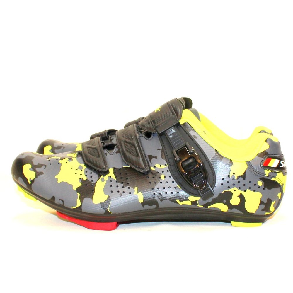Men's Santic Gray & Green Camo Bike Cycling Road Shoes with Cleats Men's Size 11